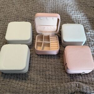 Travel Jewelry Organizer Cases - Pink and Ivory